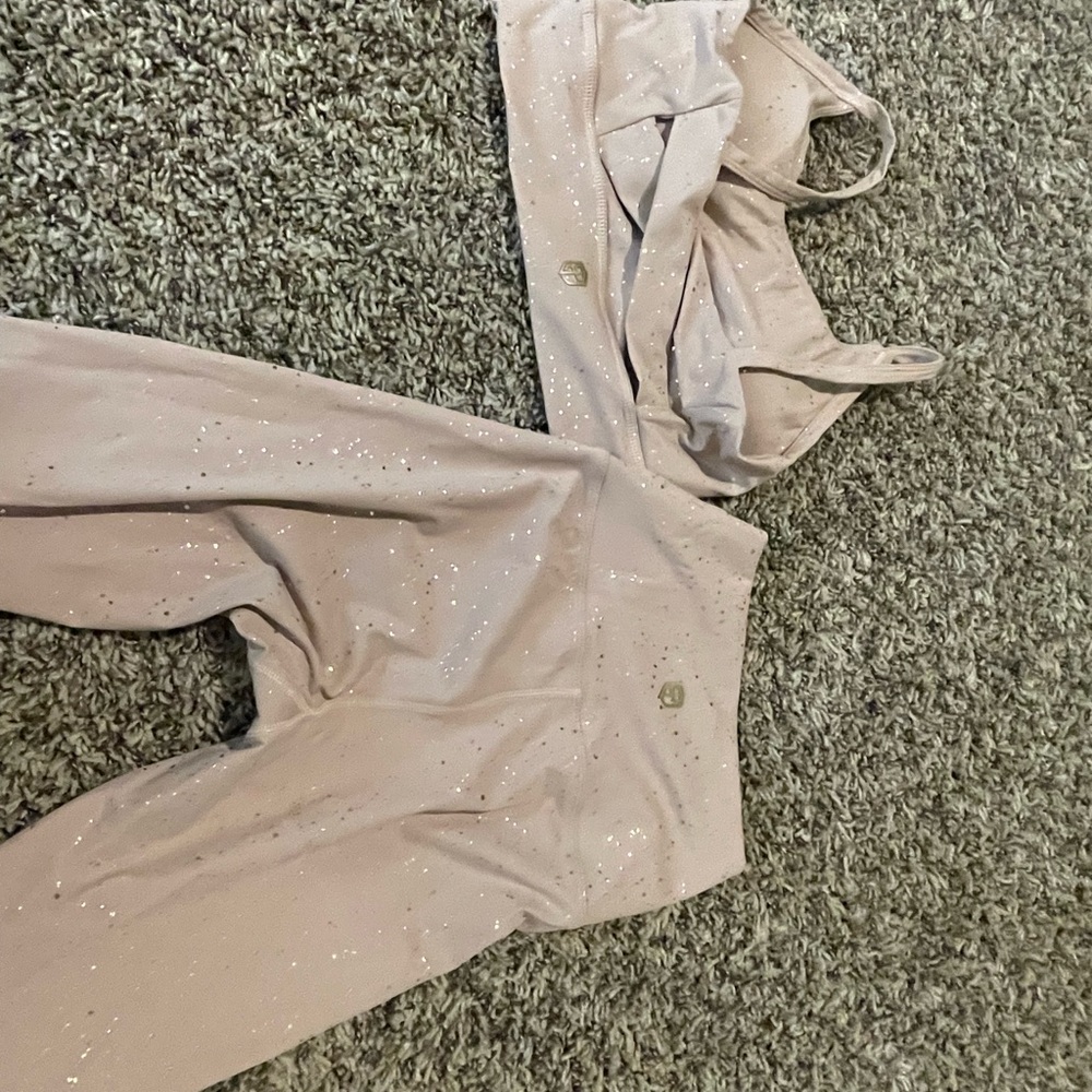 Born Primitive Champagne Sparkle Small leggings and bra Nude
